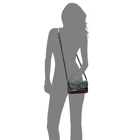 -🎀Patricia Nash Torri Tooled Turquoise Crossbody NWT - Picture 4 of 4